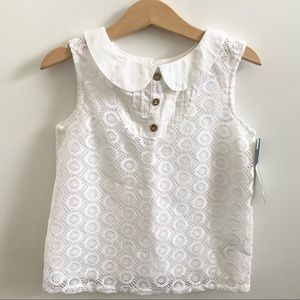 Genuine Kids White Sleeveless Peter Pan Collar Blouse